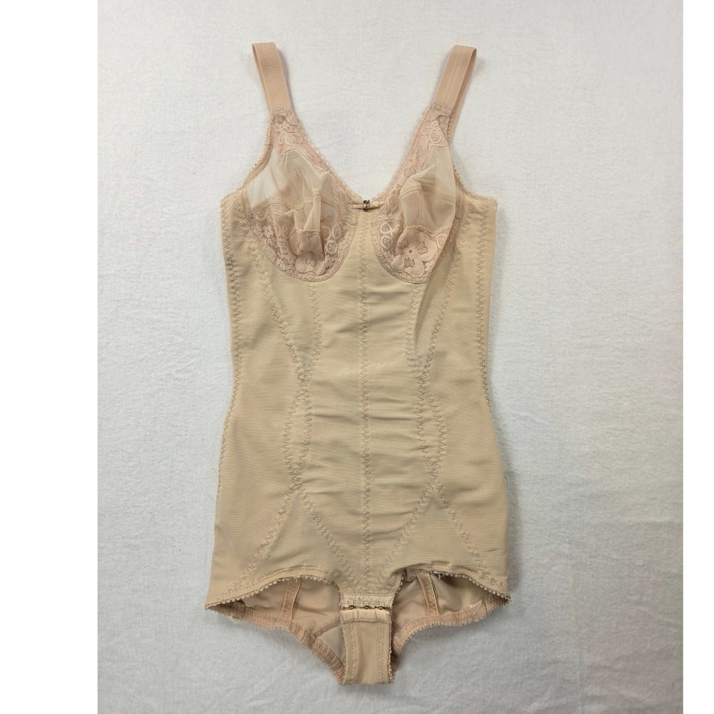 Prima Donna Beige Nude Body Suit Shapewear Lace Bra Vintage Classic Women 36B